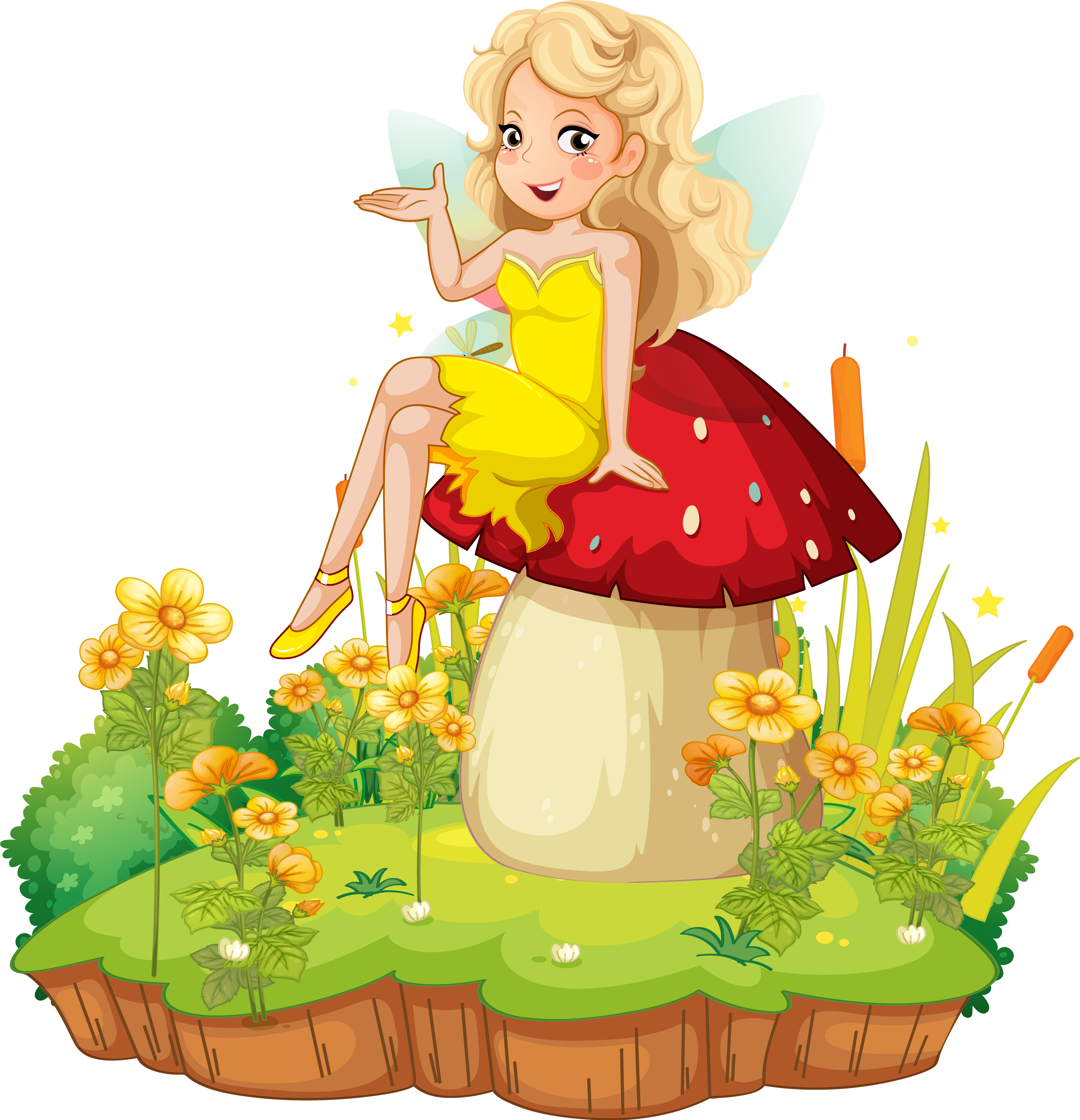 Fantastic fairy girl cartoon character illustration