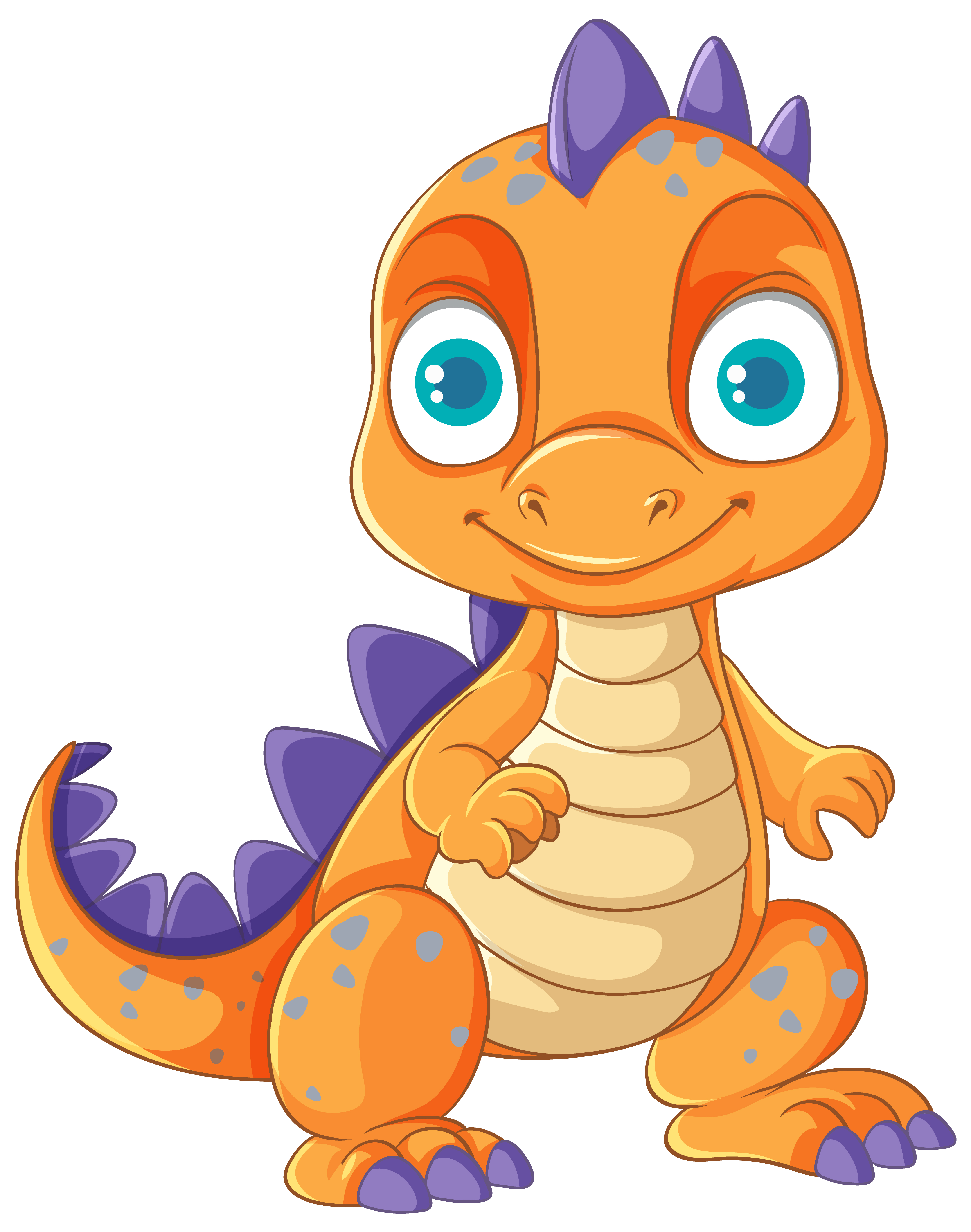 Happy cartoon dinosaur character smiling illustration