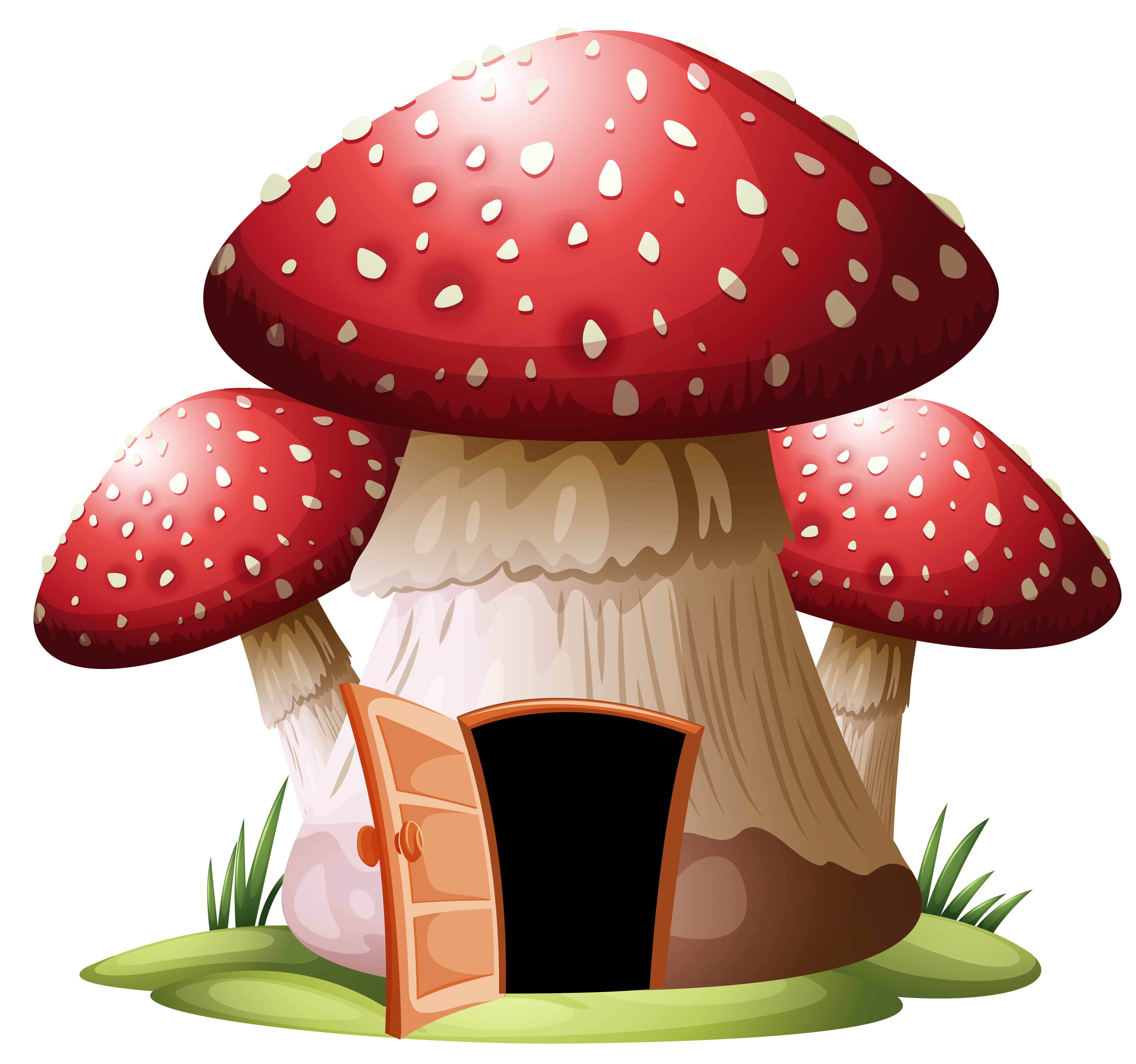 A mushroom house on whiyr background illustration