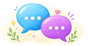 Baloane de dialog ilustrând comunicarea și serviciul de logopedie pentru copii